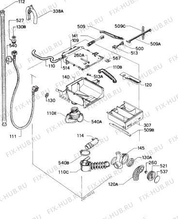 Взрыв-схема стиральной машины Husqvarna Electrolux QW600 - Схема узла Hydraulic System 272